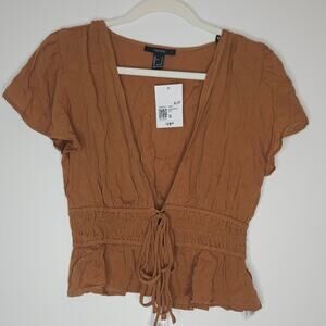 Forever 21 Tie Front crop top In Maple NWT